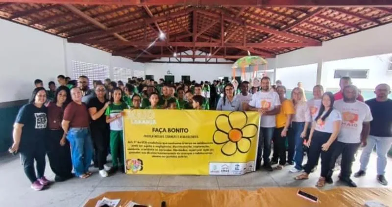 Maio Laranja: Rede de Proteção e PM realizam ação de conscientização no CETI Osório Ferreira em Aroazes